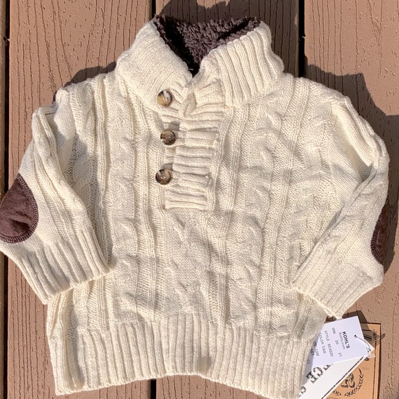 LITTLE REBELS ELBOW PATCH SWEATER SIZE 12M NWT! - Picture 1 of 4